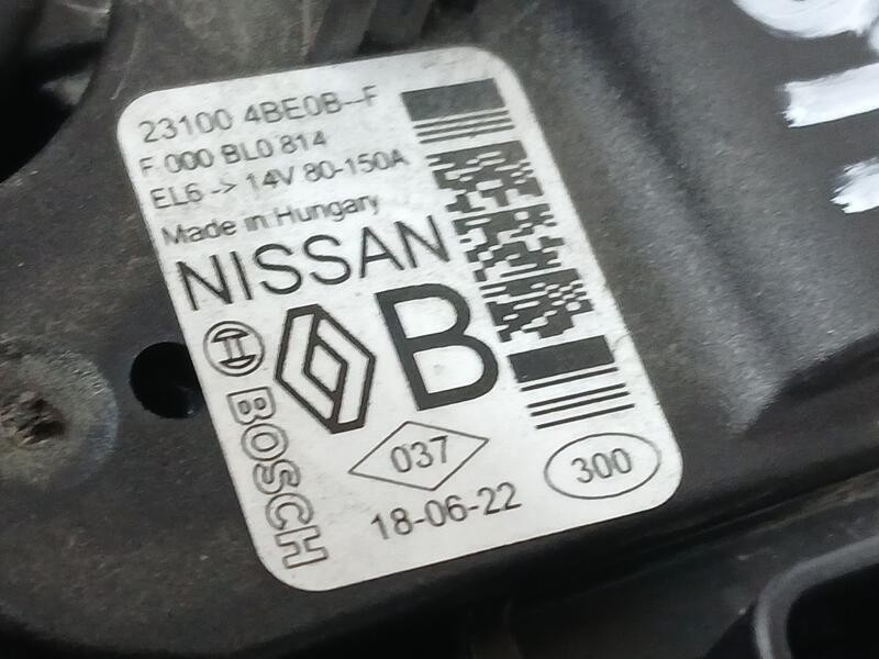 Recambio de alternador para nissan qashqai ii (j11, j11_) 1.2 dig-t referencia OEM IAM 231004BE0B BOSCH F000BL0814