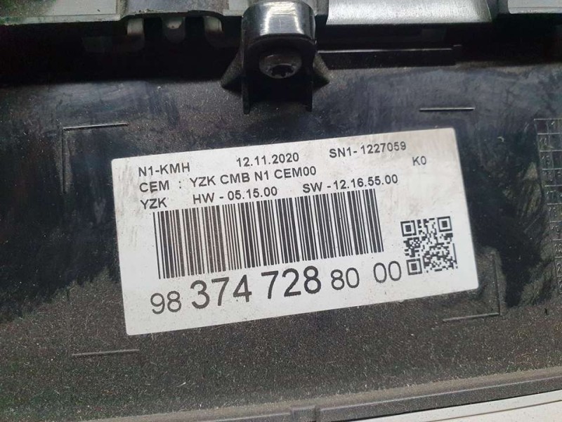 Recambio de cuadro instrumentos para citroën jumpy furgon control m referencia OEM IAM 9837472880 SN11227059 