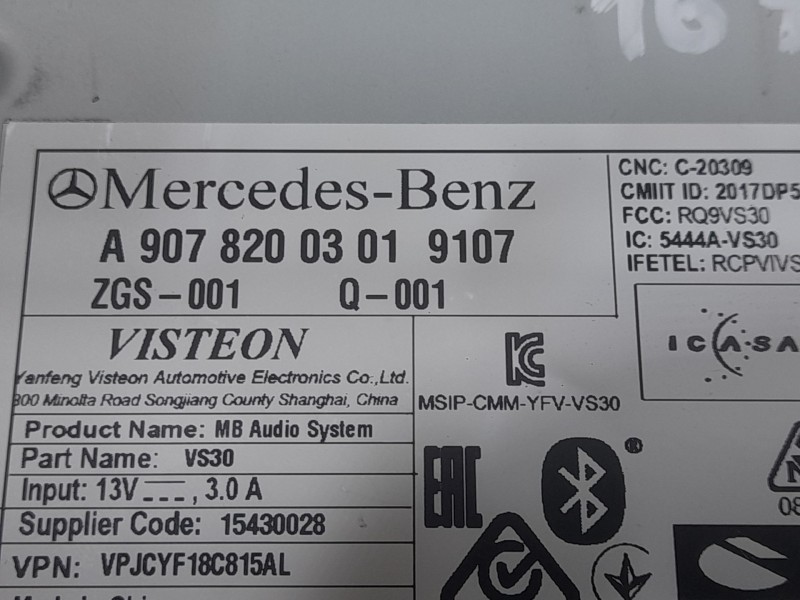 Recambio de sistema audio / radio para mercedes-benz sprinter 3,5-t furgoneta (b907, b910) 314 cdi rwd (907.631, 907.633, 907.63