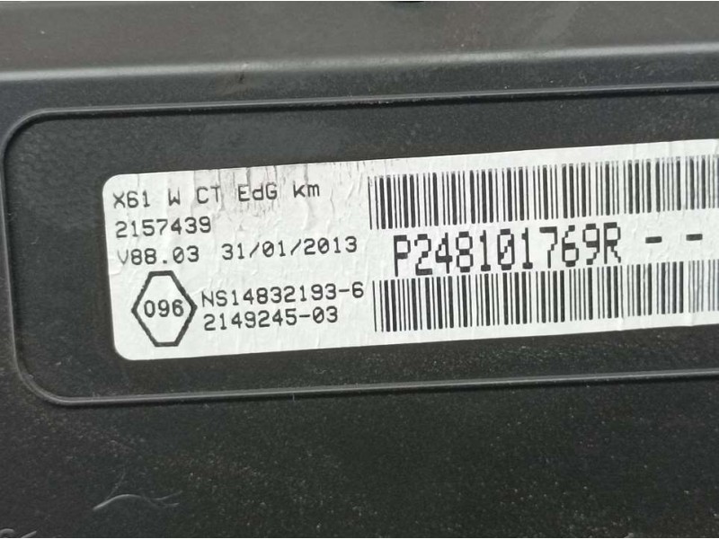 Recambio de cuadro instrumentos para renault kangoo profesional referencia OEM IAM 248101769R 214924503 JOHNSON CONTROLS