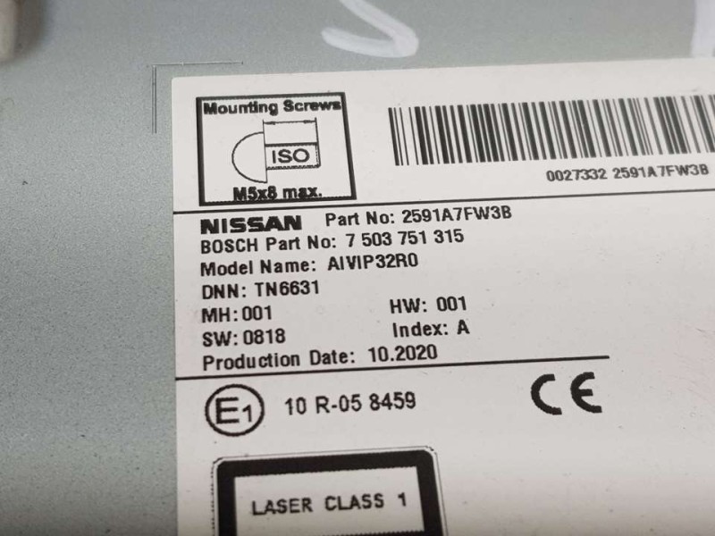 Recambio de sistema navegacion gps para nissan qashqai (j11) acenta referencia OEM IAM 2591A7FW3B 7503751315 BOSCH