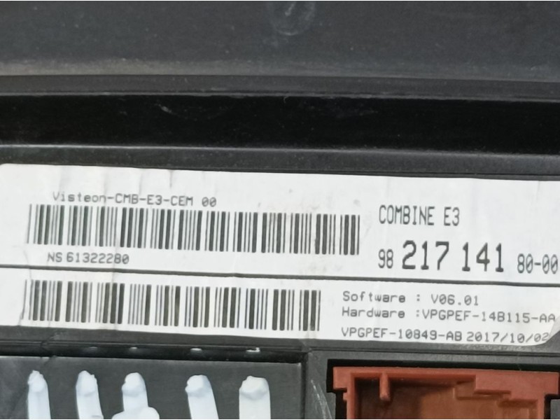 Recambio de cuadro instrumentos para citroën c4 cactus shine referencia OEM IAM 9821714180 NS61322280 VISTEON