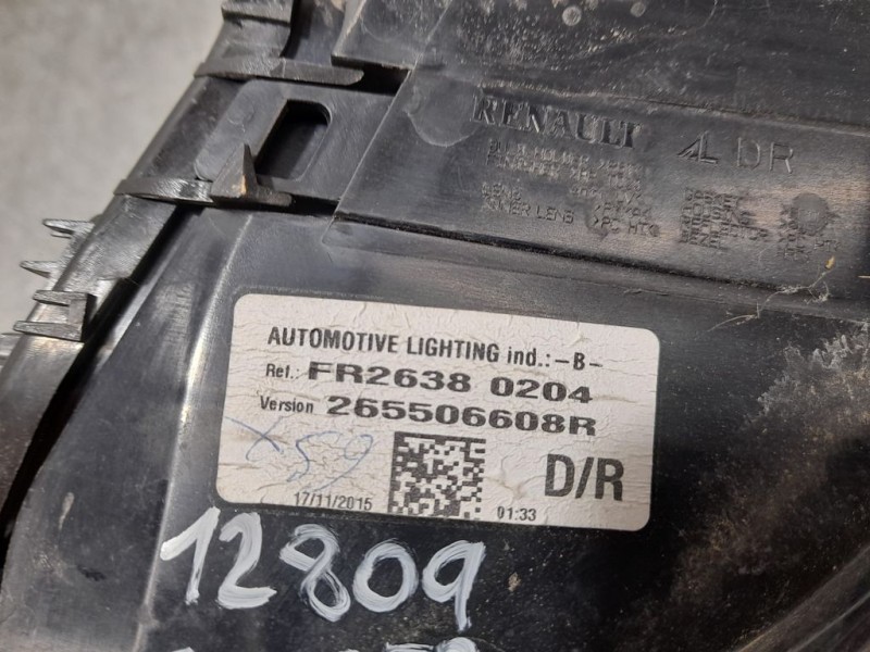 Recambio de piloto trasero derecho para renault clio iv limited referencia OEM IAM 265506608R FR26380204 EXTERIOR