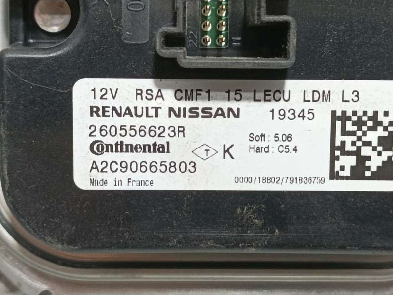 Recambio de centralita faro para renault clio iv business referencia OEM IAM 260556623R  