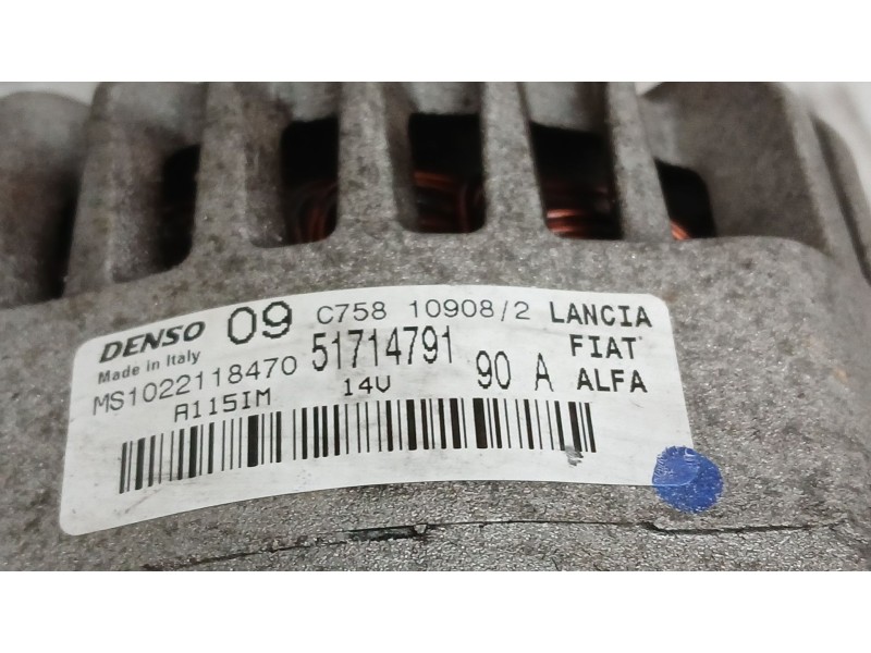 Recambio de alternador para fiat 500 (312_) 1.2 (312axa1a) referencia OEM IAM 51714791 DENSO 1022118470