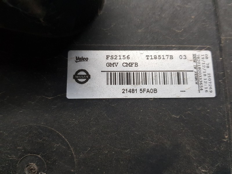 Recambio de electroventilador para nissan micra v (k14) 5 puertas referencia OEM IAM 214815FA0B VALEO T18517B