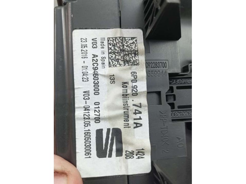 Recambio de cuadro instrumentos para seat ibiza (6p1) style referencia OEM IAM 6P0920741A A2C94603000 VDO