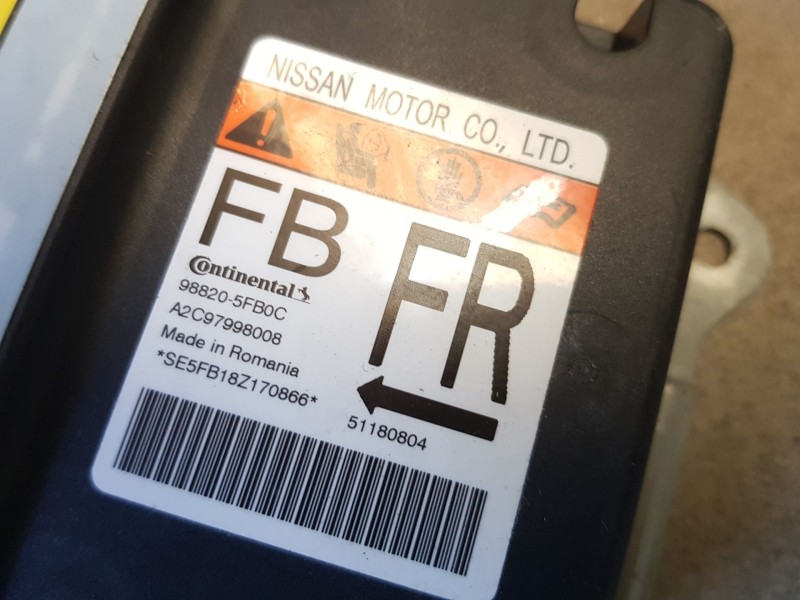 Recambio de kit airbag para nissan micra v (k14) 5 puertas referencia OEM IAM 985105FA0B  C/ SALPICADERO Y PRETENSORES