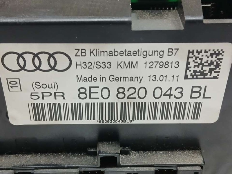 Recambio de mando climatizador para seat exeo berlina (3r2) reference referencia OEM IAM 8E0820043BL 1279813 