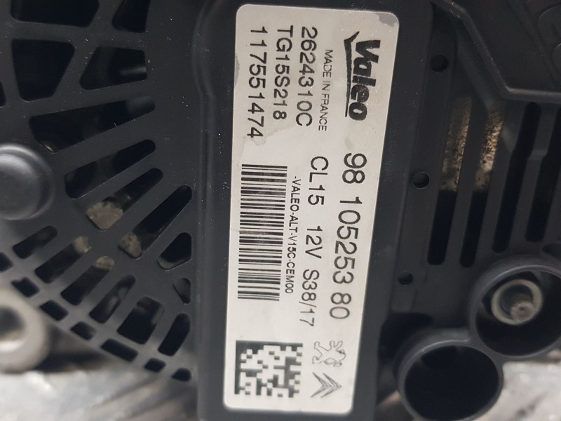 Recambio de alternador para citroën c-elysee (dd_) 1.6 bluehdi 100 referencia OEM IAM 9810525380 VALEO 2624310C 