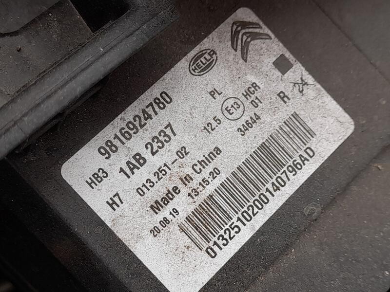 Recambio de faro derecho para citroën c5 aircross (ac_, aj_, ar_, a4_) 1.2 puretech 130 (arhnsj) referencia OEM IAM 9816924780  