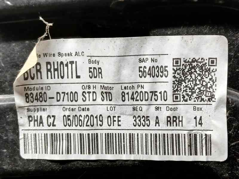 Recambio de elevalunas trasero derecho para hyundai tucson essence 2wd referencia OEM IAM 83480D7100 81420D7510 ELECTRICO 2 PINS