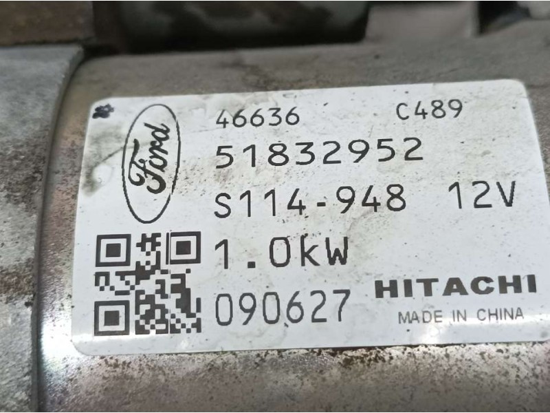 Recambio de motor arranque para ford ka (ccu) titanium referencia OEM IAM 51832952 S114948 HITACHI