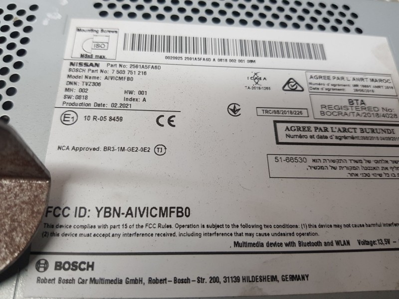 Recambio de sistema navegacion gps para nissan micra v (k14) 5 puertas referencia OEM IAM 2591A5FA5D  