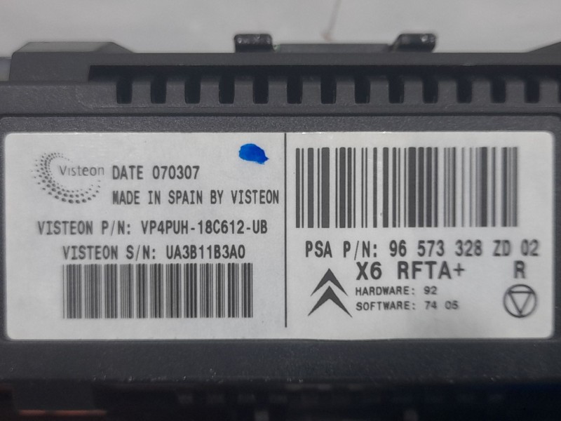 Recambio de mando climatizador para citroën c6 (td_) 2.7 hdi referencia OEM IAM 96573328ZD02 A3B11B3A0 VISTEON