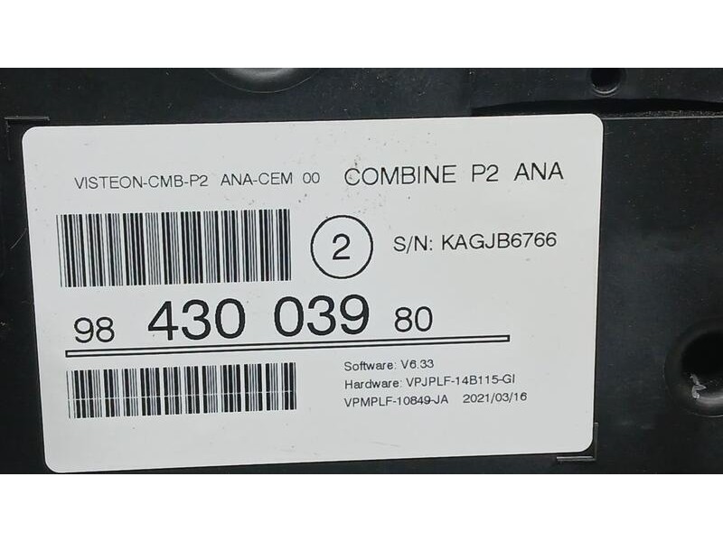 Recambio de cuadro instrumentos para peugeot 2008 (p1) active referencia OEM IAM 9843003980  