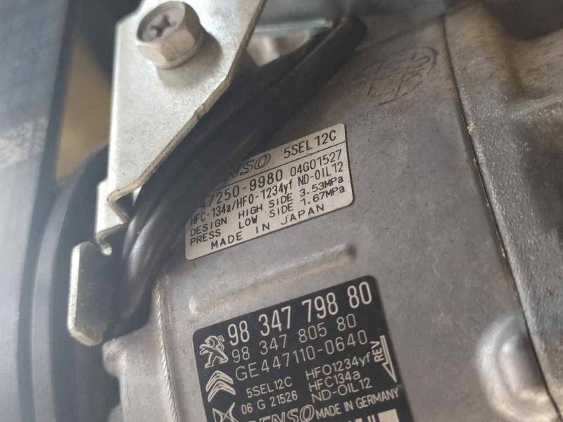 Recambio de compresor aire acondicionado para peugeot 2008 (p1) allure referencia OEM IAM 9834730080  