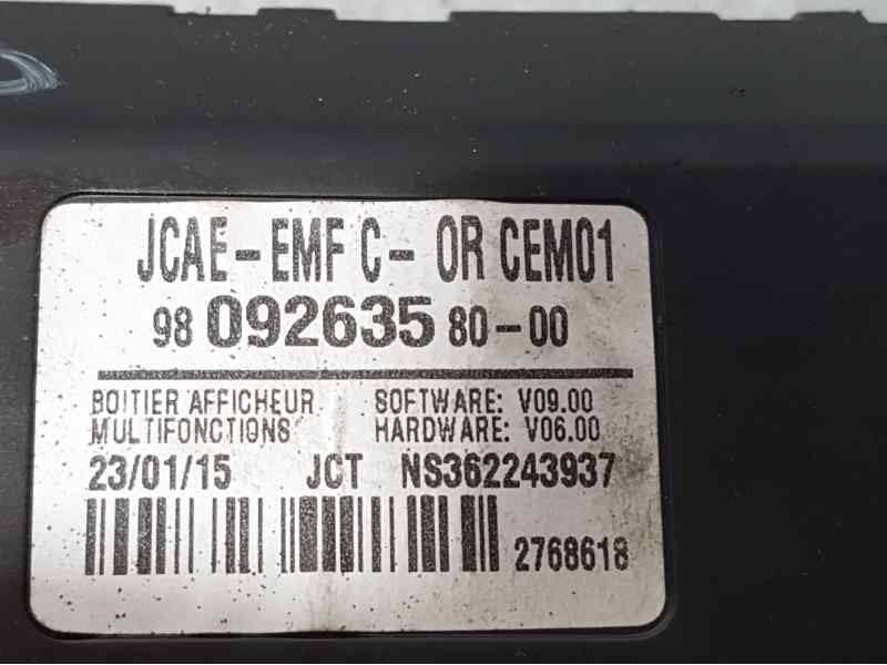 Recambio de pantalla multifuncion para citroën c-elysée exclusive referencia OEM IAM 9809263580 2768618 