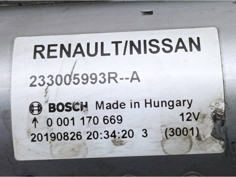 Recambio de motor arranque para renault clio v experience referencia OEM IAM 233005993R 0001170669 BOSCH