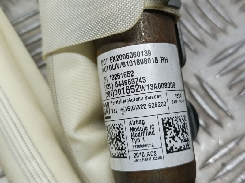 Recambio de airbag cortina delantero derecho para chevrolet cruze lt referencia OEM IAM 13251352 544663743 AUTOLIV
