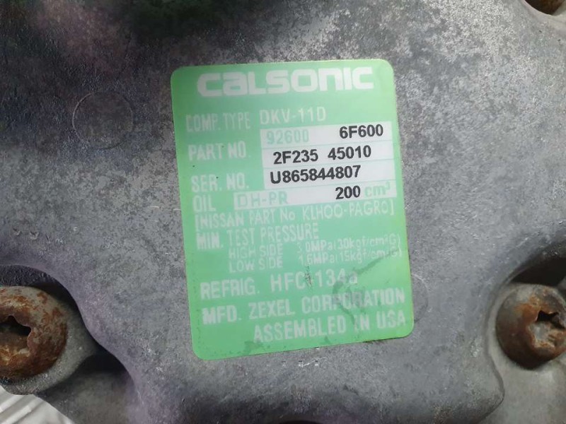 Recambio de compresor aire acondicionado para nissan micra (k11) lx referencia OEM IAM 2F23545010 U865844807 