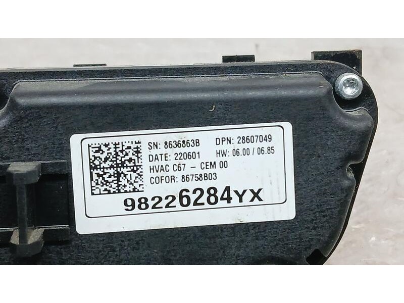 Recambio de mando calefaccion / aire acondicionado para opel crossland x edition referencia OEM IAM 98226284YX 28607049 8636863B