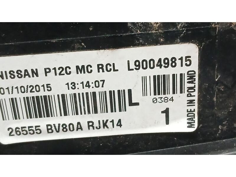 Recambio de piloto trasero izquierdo para nissan juke (f15) acenta referencia OEM IAM 26555BV80A ROZADO SIN PORTALAMPARAS L90049
