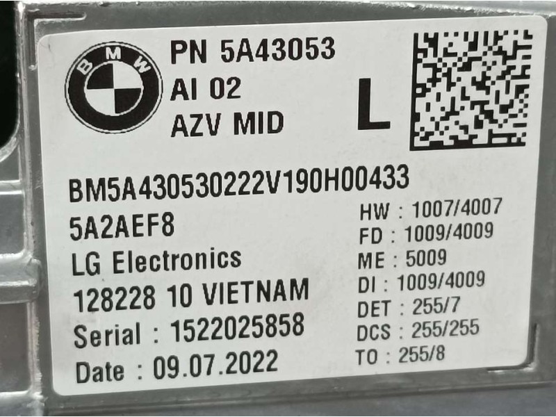 Recambio de cuadro instrumentos para bmw serie x1 (u11) sdrive 1.8i referencia OEM IAM PN5A43053 1522025858 LG ELECTRICS C/ PANT