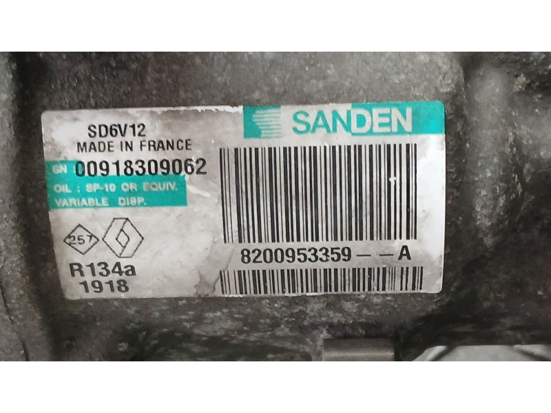 Recambio de compresor aire acondicionado para nissan juke (f15) 1.5 dci referencia OEM IAM 8200953359A SANDEN 11918 SD6V12