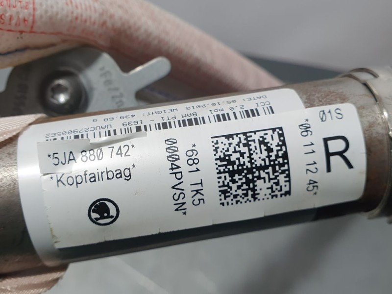 Recambio de airbag cortina delantero derecho para seat toledo (kg3) style referencia OEM IAM 5JA880742  