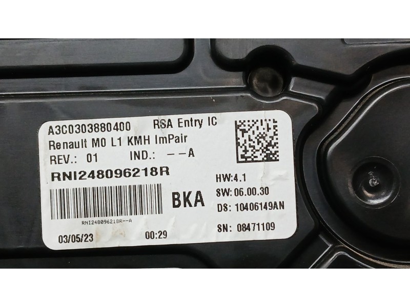 Recambio de cuadro instrumentos para renault express advance referencia OEM IAM 248096218R VDO A3C0303880400