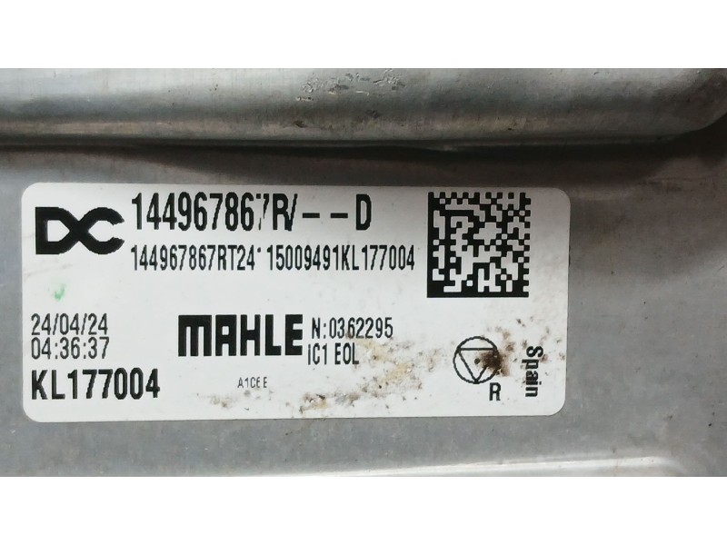 Recambio de intercooler para renault express advance referencia OEM IAM 144967867R MAHLE KL177004