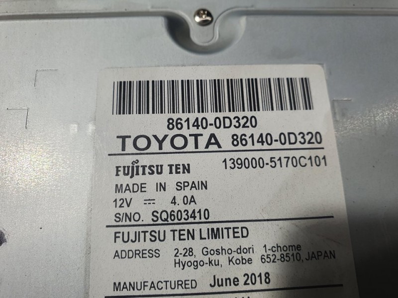 Recambio de sistema navegacion gps para toyota yaris hybrid advance referencia OEM IAM 861400D320 1390005170C101 SQ603410