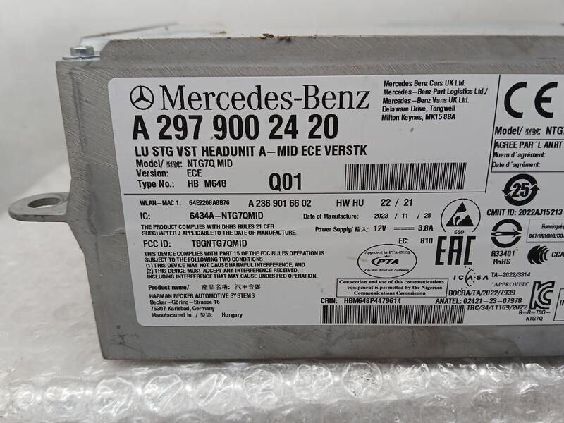 Recambio de sistema audio / radio para mercedes-benz clase c (w206) c 300 de (206.208) referencia OEM IAM A2979002420 A236901660