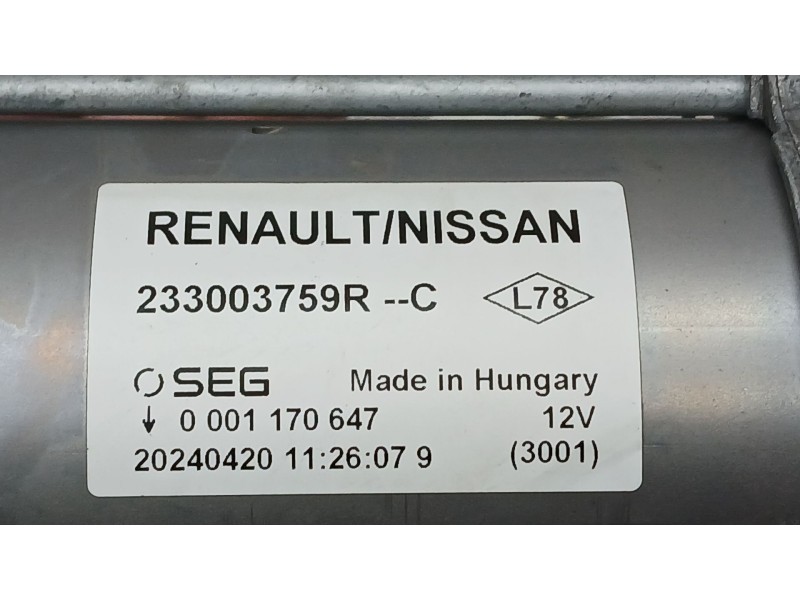 Recambio de motor arranque para renault express advance referencia OEM IAM 233003759R BOSCH 0001170647