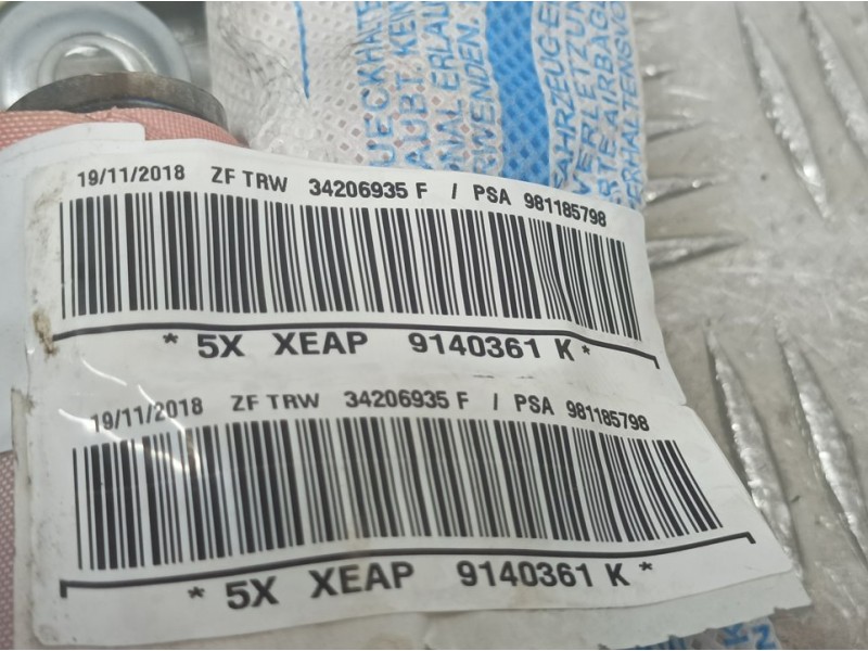 Recambio de airbag cortina delantero derecho para citroën c3 shine referencia OEM IAM 981185798 34206935F ZF TRW