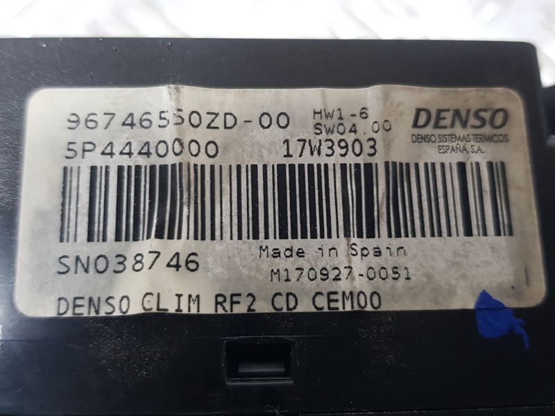 Recambio de mando calefaccion / aire acondicionado para citroën c-elysee (dd_) 1.6 bluehdi 100 referencia OEM IAM 96746550ZD DEN